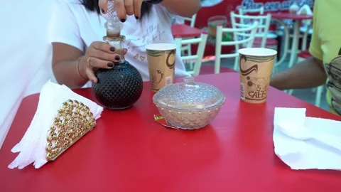 Serving coffee in plastic cups Stock Footage 196727447