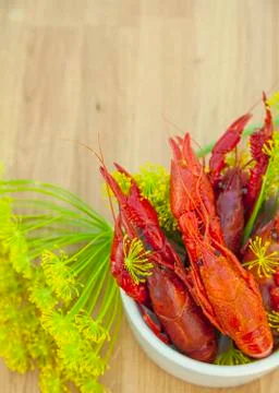 Serving of crayfish 스톡 사진