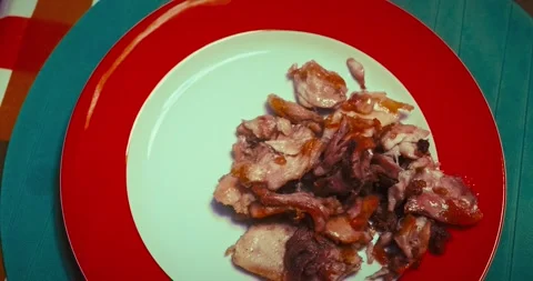 Serving delicious fried chicken dinner Stockbeeldmateriaal 167432072