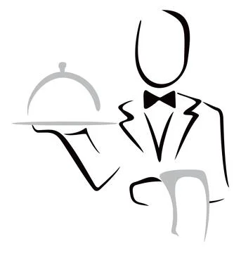 Serving dinner Stock Illustration