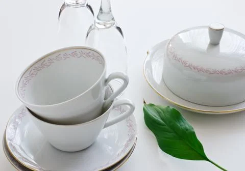 Serving dinner table Foto stock