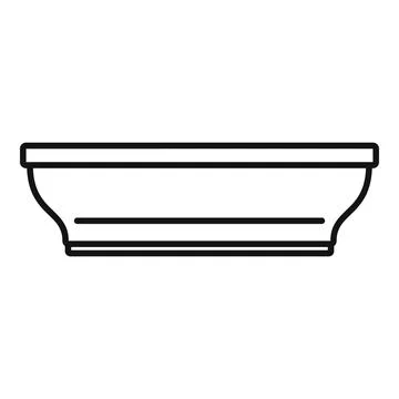 Serving dish kitchenware container line art icon Stock Illustration
