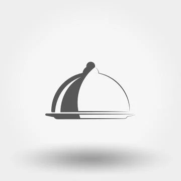 Serving dish with a lid. Icon. Stock Illustration