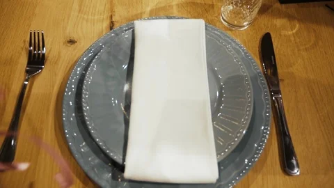 Serving dishes on the table Stock Footage 104629738