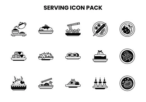 Serving DuoTone Design Icons Pack Stock Illustration