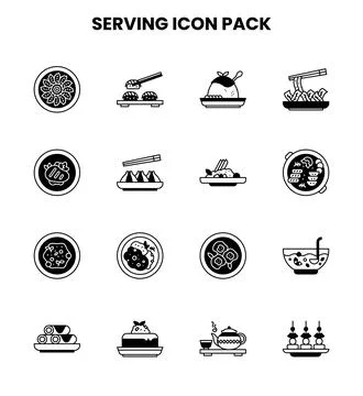 Serving DuoTone UI Icons Pack Stock Illustration