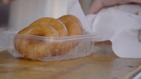 Serving everyone free boxes of Turkish traditional food lokma 스톡 동영상 99836605