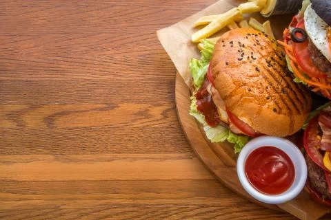 Serving fast food Stock Photos