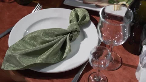 Serving the festive table. Stock Footage 230285902