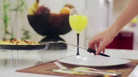 Serving Food Stock Footage 7751270