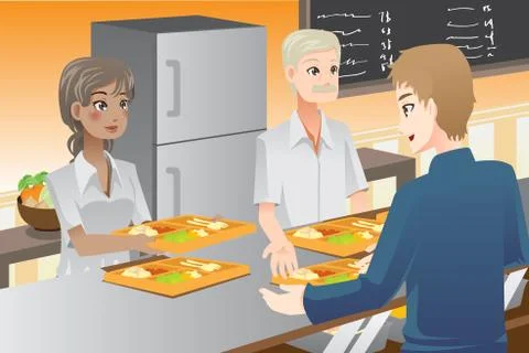 Serving food Illustrazione stock