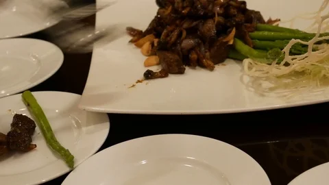 Serving food in restaurant Stock Footage 102486395