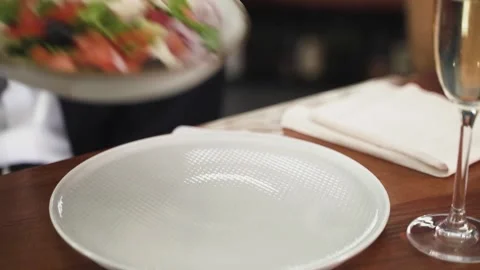 Serving food in the restaurant Stock Footage 152146285