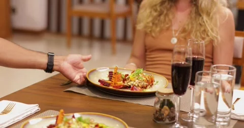 Serving the Food at a Restaurant Video stock 287968682