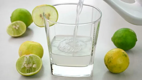 Serving fresh lime juice Stock Footage 227307810