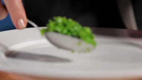 Serving green peas Stock Footage 88840542
