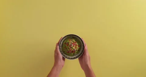 Serving guacamole 1 Video stock 132180782