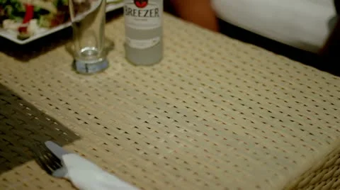 Serving a Hamburger on a plate on a decorated table Stockbeeldmateriaal 10864309