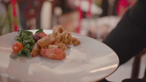 Serving Holiday Meal Stock Footage 255135135