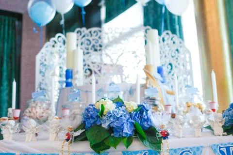 Serving holiday table Stock Photos