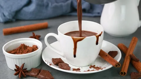 Serving hot chocolate 動画素材 284308714