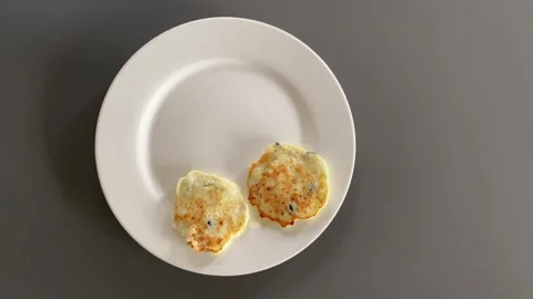 Serving hot pancakes nicely Stock Footage 341983103