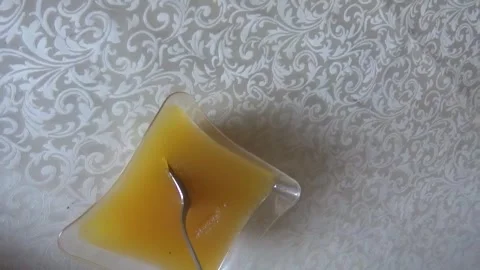 A serving of jelly with a spoon Video stock 309366982