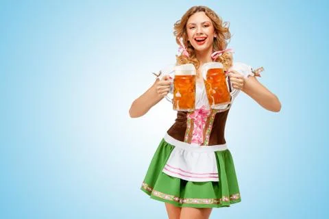 Serving with laugh. Stock Photos