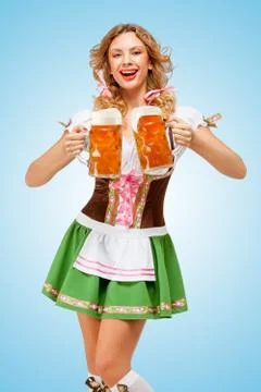 Serving with laugh. Stock Photos