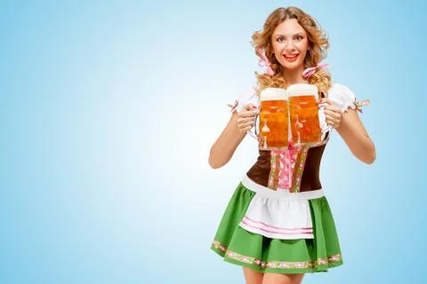 Serving with laugh. Stock Photos
