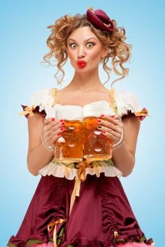 Serving with laugh. Stock Photos