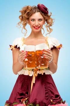 Serving with laugh. Stock Photos