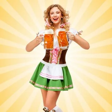 Serving with laugh. Stock Photos