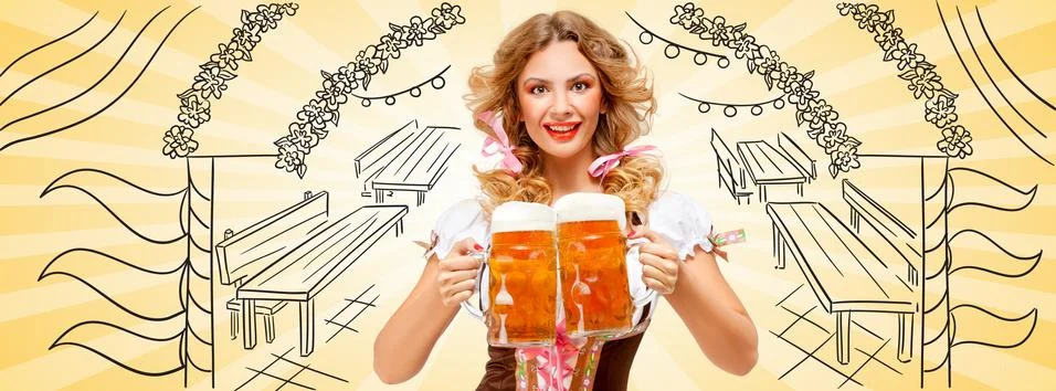 Serving with laugh. Stock Photos