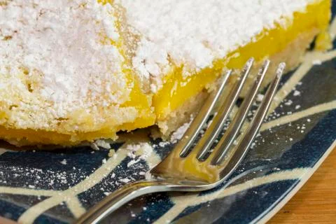 Serving of Lemon Bars Stock Photos