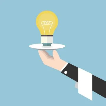 Serving light bulb vector, flat design, idea concept Stock Illustration