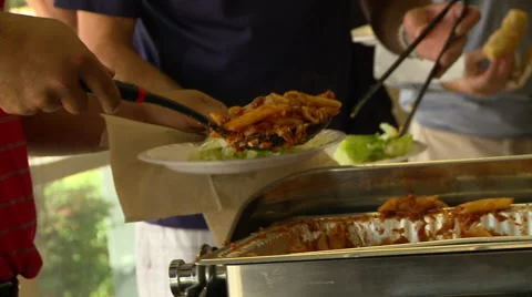 Serving Up Lunch Stock Footage 68757460