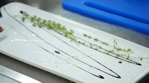 Serving Meat Dish Stock Footage 132172190