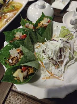 A serving of Miang Kham Stock Photos