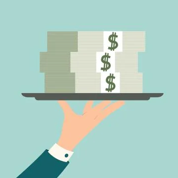 Serving money Stock Illustration