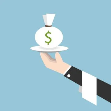 Serving money vector, flat design EPS10 Stock Illustration
