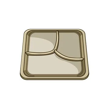 Serving multi section meal tray cartoon vector illustration Illustrazione stock
