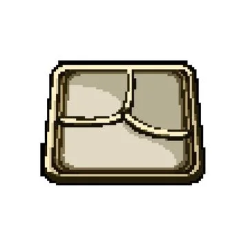 Serving multi section meal tray pixel art vector illustration Stock Illustration