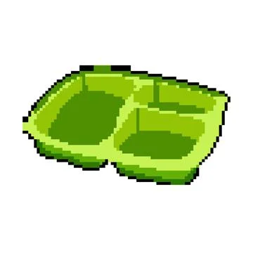 Serving multi section meal tray pixel art vector illustration Stockillustratie