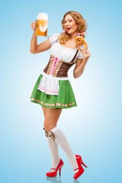 Serving at Oktoberfest. Stock Photos