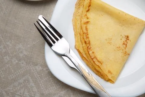 Serving with pancakes. Stock Photos