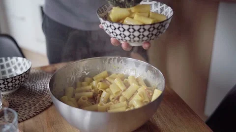 Serving Pasta At The Table Stock Footage 282899503