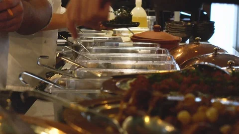 Serving to plates in a restaurant Stock Footage 99250202