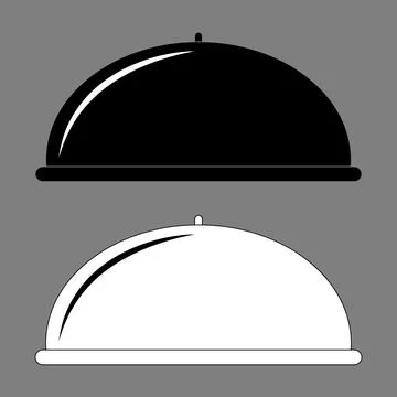 Serving platter food dish flat design icon - vector illustration Stock Illustration