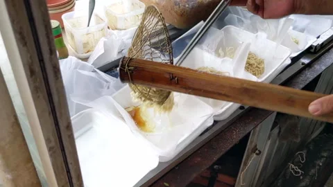 The Serving Process of Bakmi Ayam Stock Footage 244048947